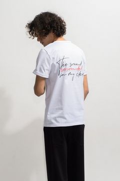Message chest ROLL UP jersey TEE WHITE /メッセージロゴ レギュラーフィット ロールアップカットソー