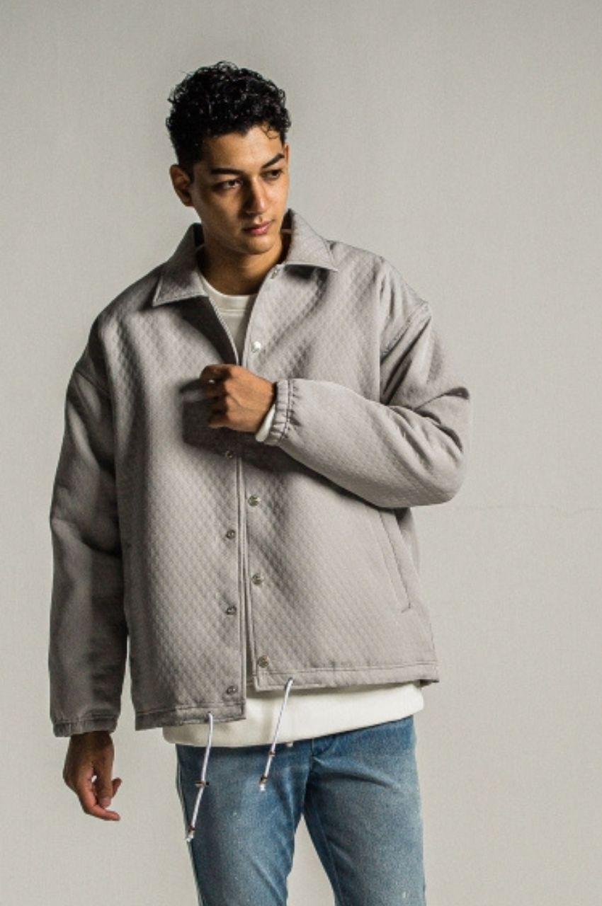 quilting coach jk (GREY) ポリエステル / キルティングジャガード / 裏エコファー / ドロップショルダー /  RC34-JK-005