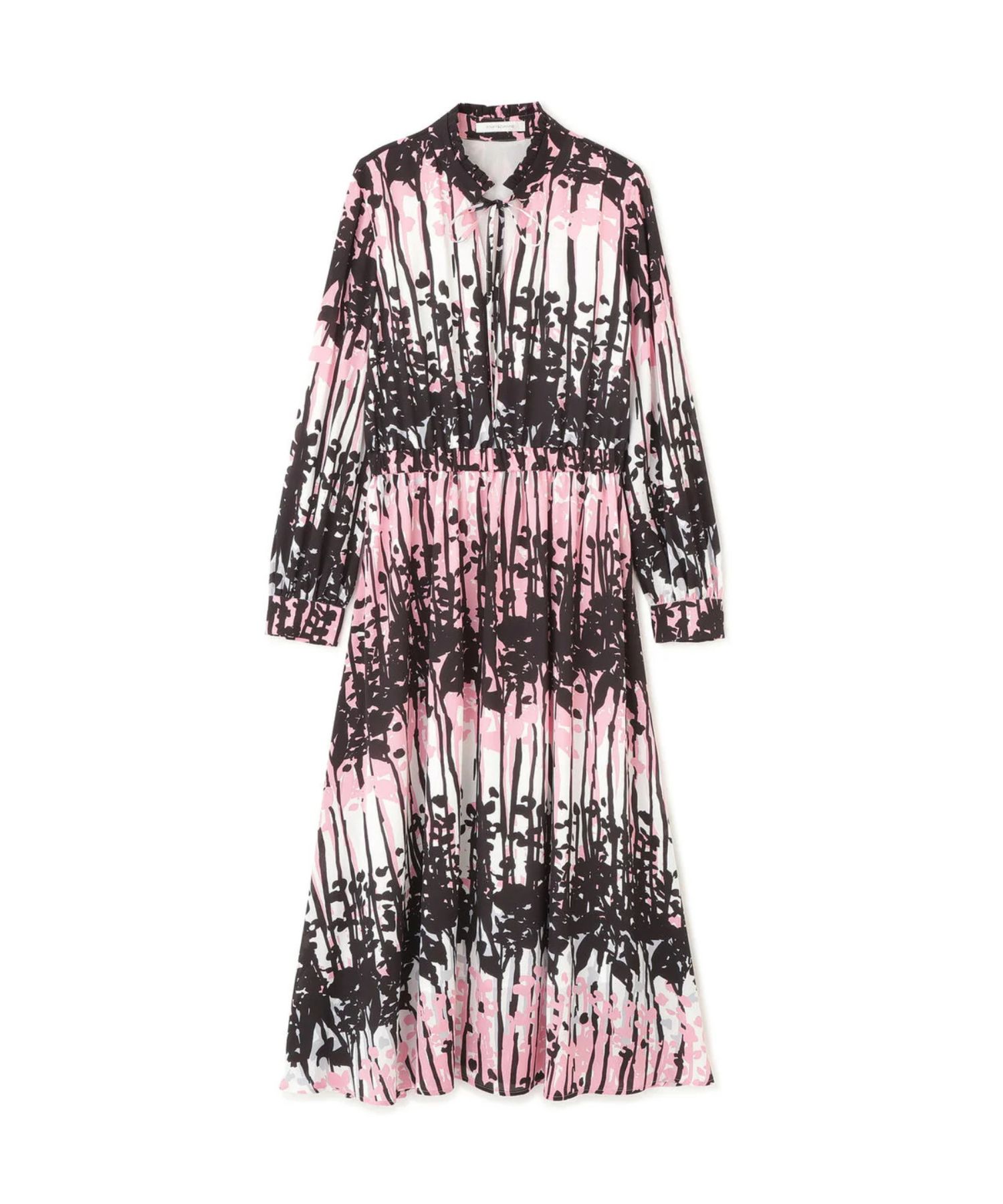 インクフォレストプリントワンピース(ピンク系)ポリエステル / 身頃のみ裏付き / ファスナーなし / 被って着用 / スリットなし / 6140200