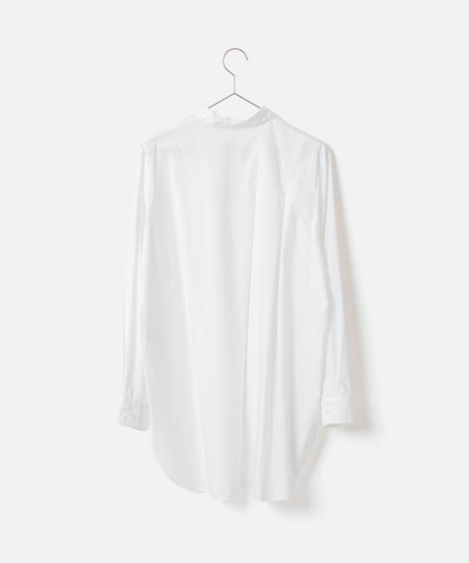 Pleated Shirt (オフホワイト()  セルロース /  ステンカラー/ タック / 吸湿速乾性 / 手洗可 / FS262-03007