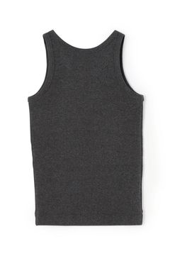 タンクトップ (チャコールグレー) コットン / アメリカンスリーブデザイン/ 厚め / ウォッシャブル