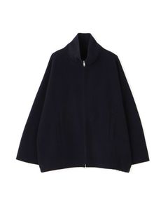 メルトンスタンドネックリバーブルゾン ( NAVY ) 毛 / ジップアップ / ドルマンスリーブ / 後裾ギャザー /  1225602089