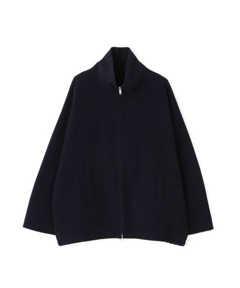 メルトンスタンドネックリバーブルゾン ( NAVY ) 毛 / ジップアップ / ドルマンスリーブ / 後裾ギャザー /  1225602089