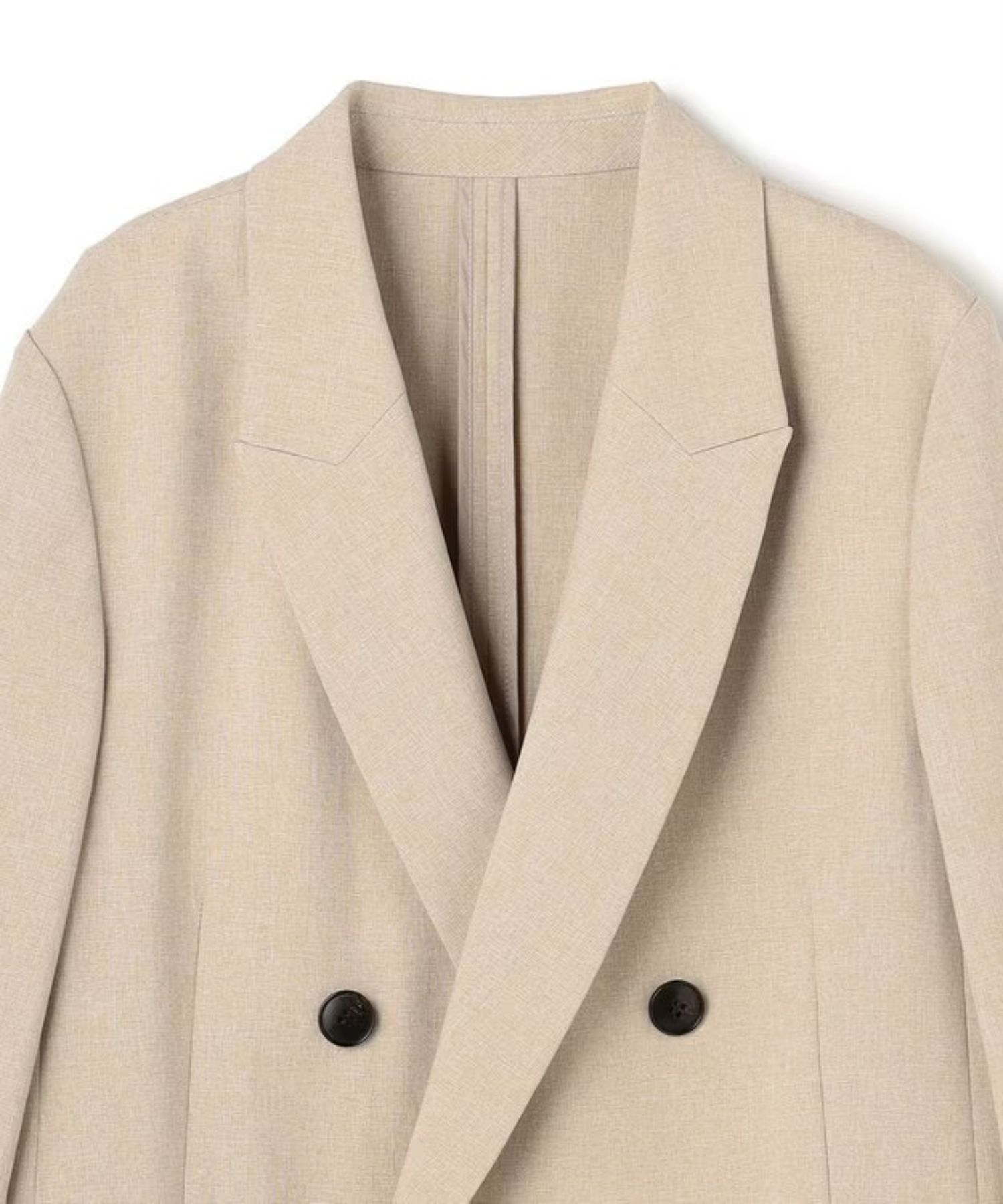 ウォッシャブルドライサップジャケット(シャンブレーベージュ) ポリエステル / ボクシーシルエット / JKUVLM0400