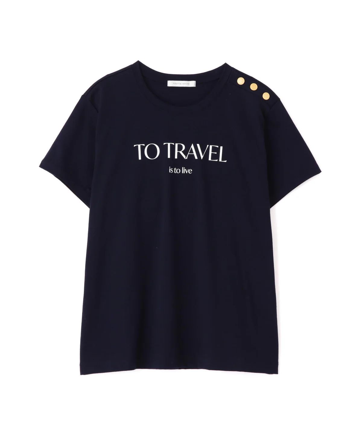 "TO TRAVEL" ロゴTシャツ (ネイビー) / 綿 100% / ウォッシャブル / 0315160521