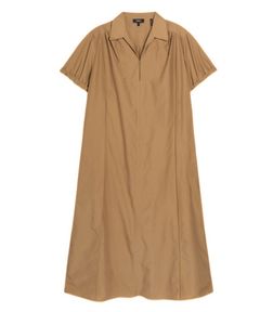 バックギャザーショートスリーブワンピース Soft Lawn  (ブロンズ) 綿 / 薄手 / 裏地無し / 手洗可 / 01-6205211