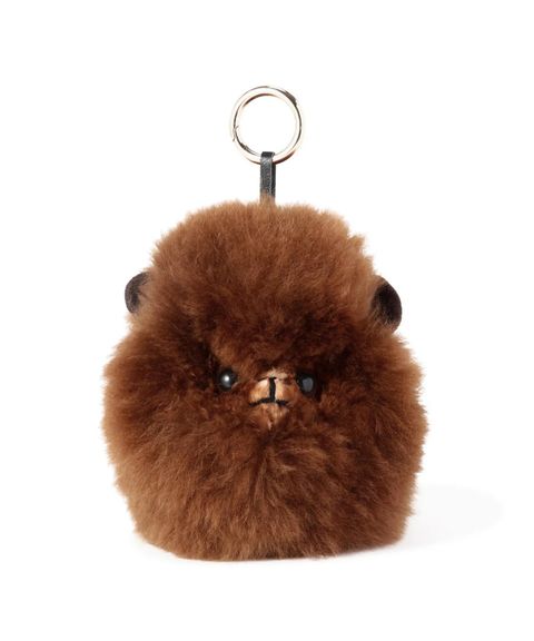アルパカファーキーチャーム(ブラウン) / バッグチャーム / アルパカウール / ペルー製 / 手作り /  0315299001