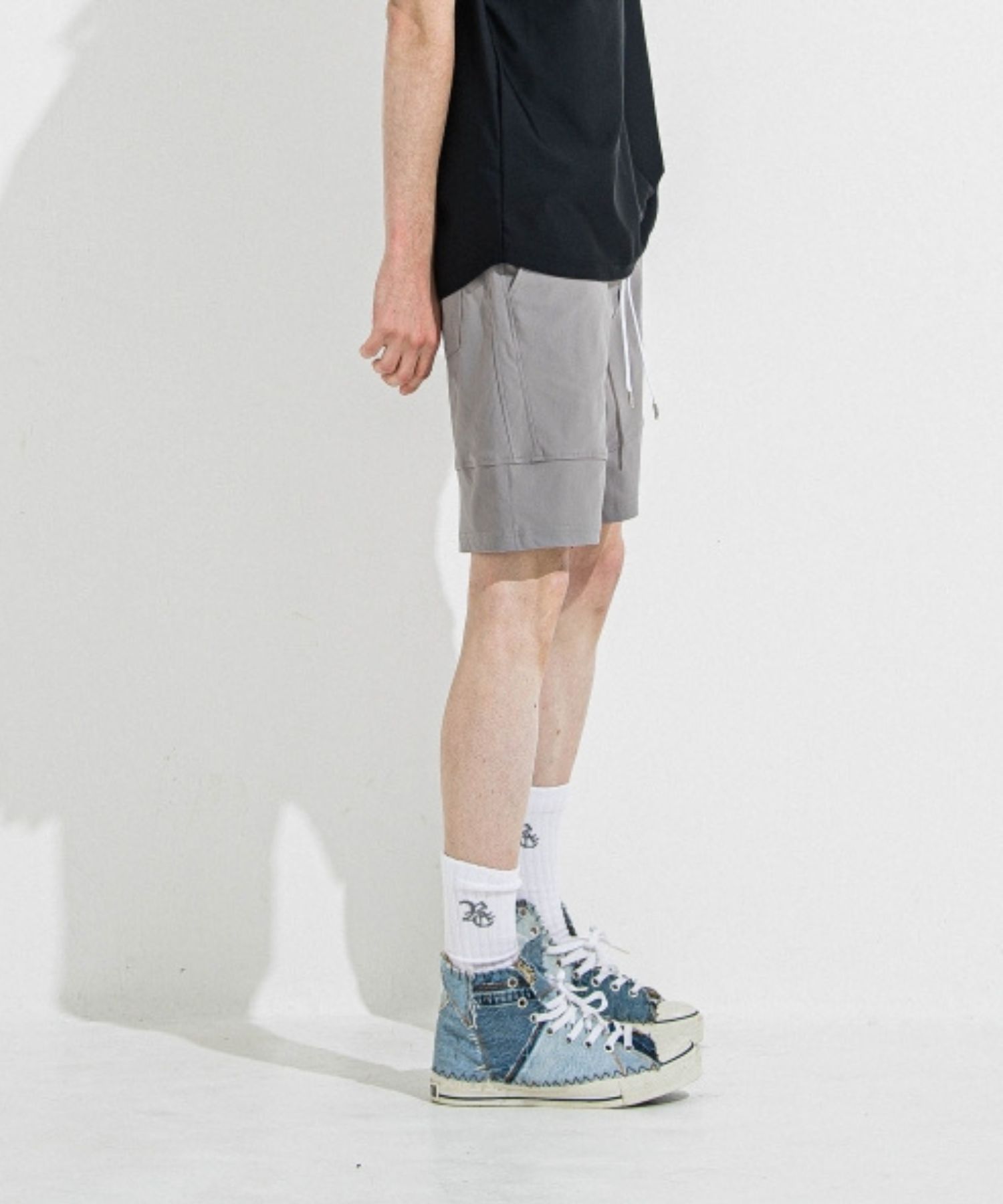 TYLER NYLON SHORTS (グレー ) ポリエステル /  ベルトループ/  スラッシュポケット / 360°ストレッチ / RC36-HP-002