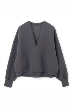 BEAUTY FORM JERSEY キーネックプルオーバー (チャコール) ポリエステル / UVカット / 軽量 / ウォッシャブル / KKUMCW0361