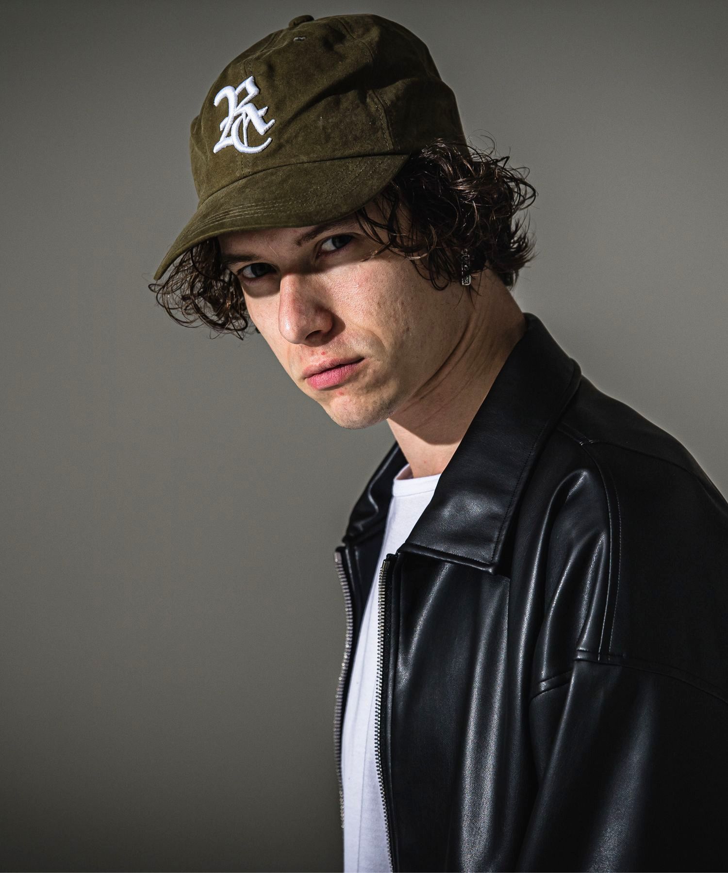 LOW CAP (VKHAKI) COTTON  / 特殊染料 / レザー加工 / ストーンウォッシュ / RC41-CAP-002