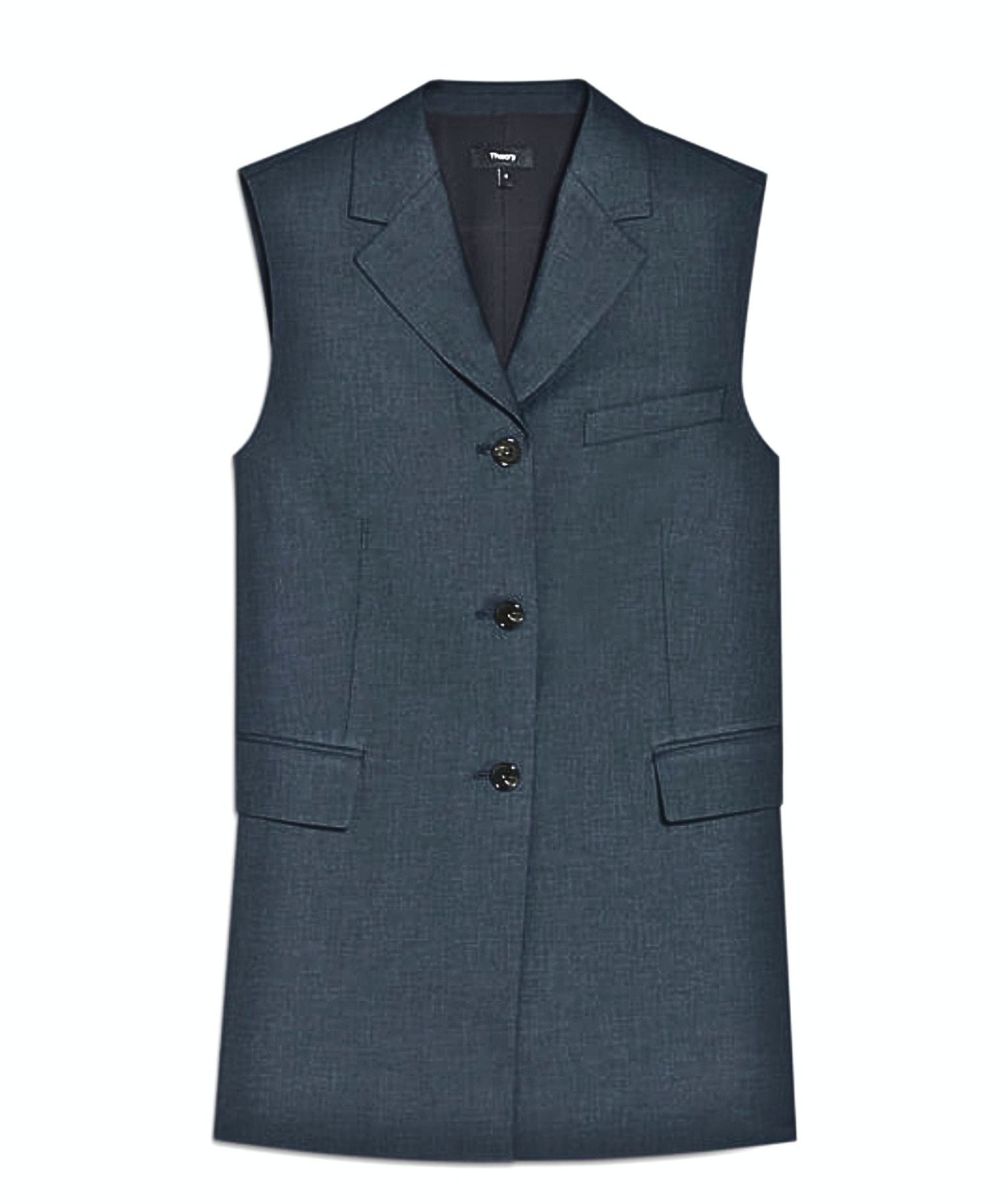 City Twill 3 Button Slash Vest (ノクターンネイビー) ポリエステル / 裏地有り/ 伸縮性無し / 手洗可/ 01-6204107