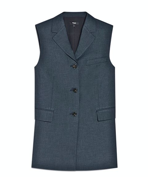 City Twill 3 Button Slash Vest (ノクターンネイビー) ポリエステル / 裏地有り/ 伸縮性無し / 手洗可/ 01-6204107