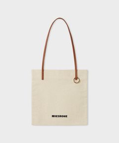 ロゴ刺繍トートバッグ(キャメル) 綿 / 麻混生地 / A4サイズが収納可 / MWGB261505
