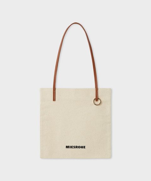 ロゴ刺繍トートバッグ(キャメル) 綿 / 麻混生地 / A4サイズが収納可 / MWGB261505