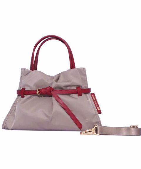 BIANCA (ビアンカ) (TAUPE×RED) ナイロン / ショルダーストラップ付き / 軽量 / 内側ポケット有り/ V-2303