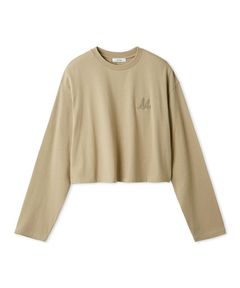 サガララメ刺繍ロンT ( BEG ) 綿 / 短丈 / 身幅ワイド / 手洗可 / 09WCT255024