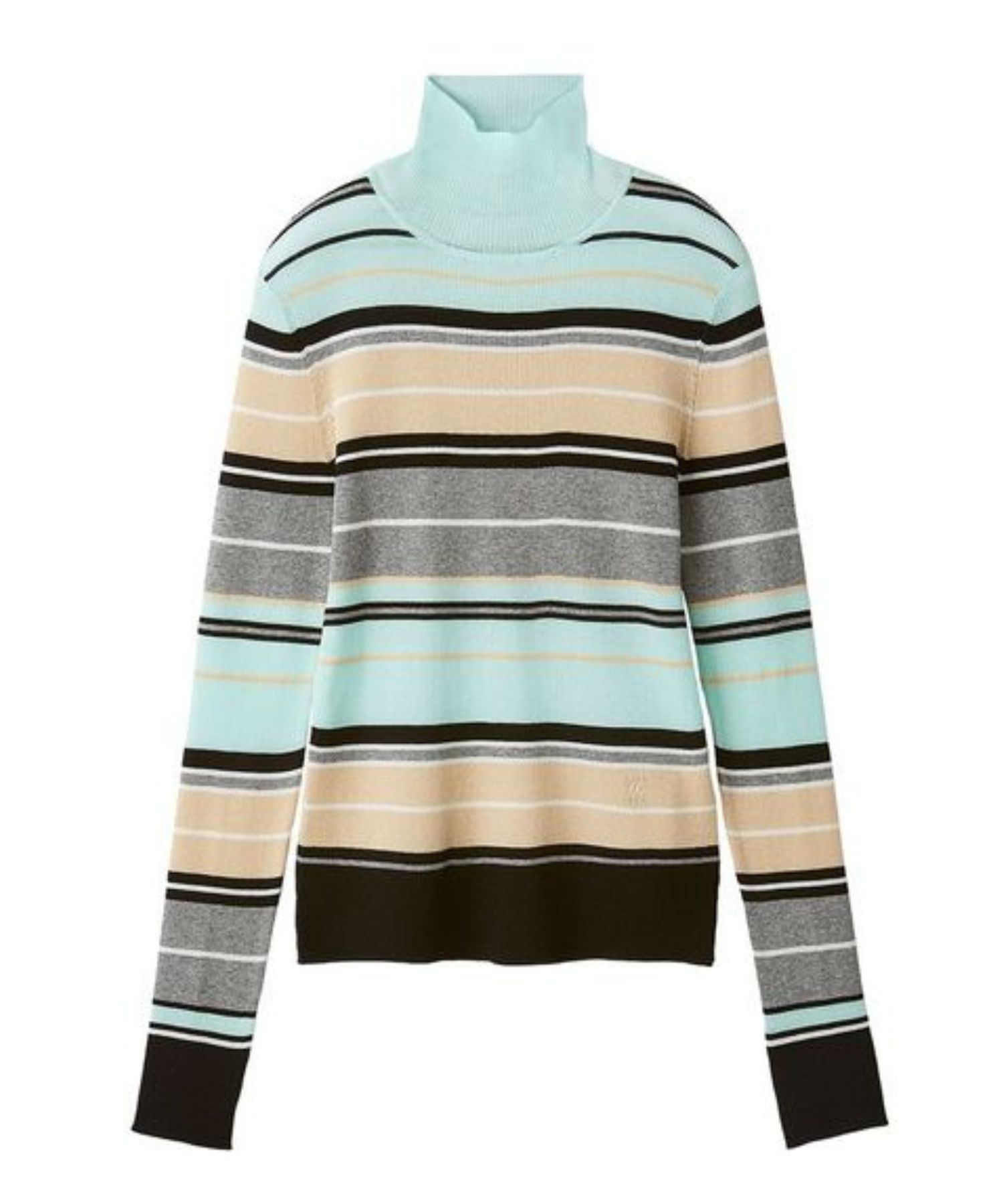 シアーラメタートルネックリブニット( BORDER ) 綿 / ブランドロゴの刺しゅう / シアー /  手洗可 / 09WNT255307