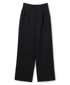 プルーフウールライクツイルワイドパンツ(ネイビー) ポリエステル / ウォッシャブル / センタープレス / バックゴム / ハイウエスト / PRUVLS0300