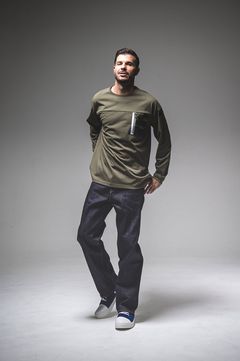 nylon pocket LOOSE LONG SLEAVE / ナイロンポケットルーズロングスリーブTシャツ