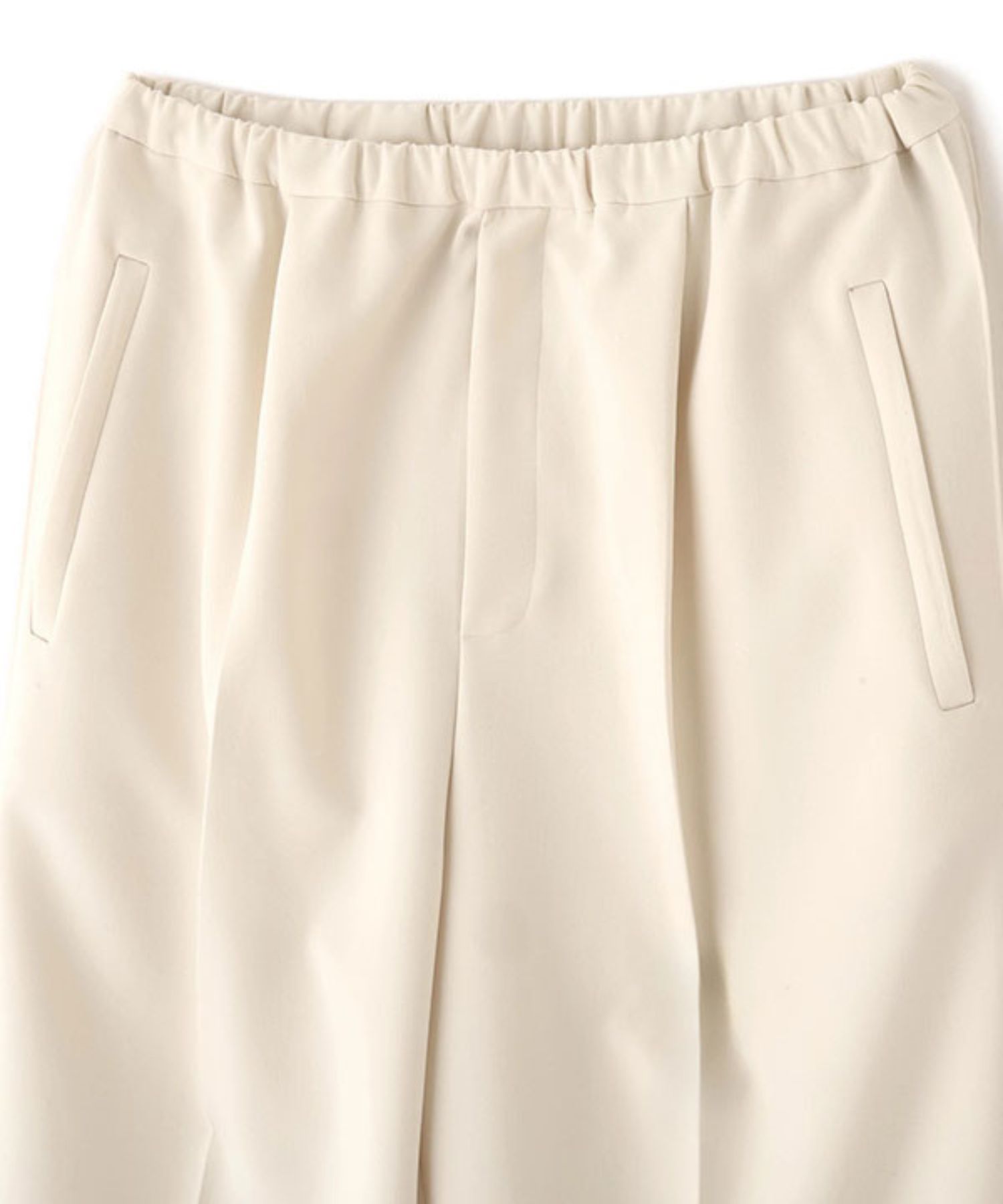 サイドピンタックラインリラクシーパンツ ( OFF WHITE ) ポリエステル / ウエストゴム  / シーズンレス / 手洗可 / 1226120015