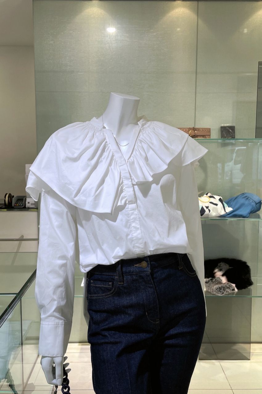 2WAY FRILL COLLAR BL/2WAYフレアカラーブラウス