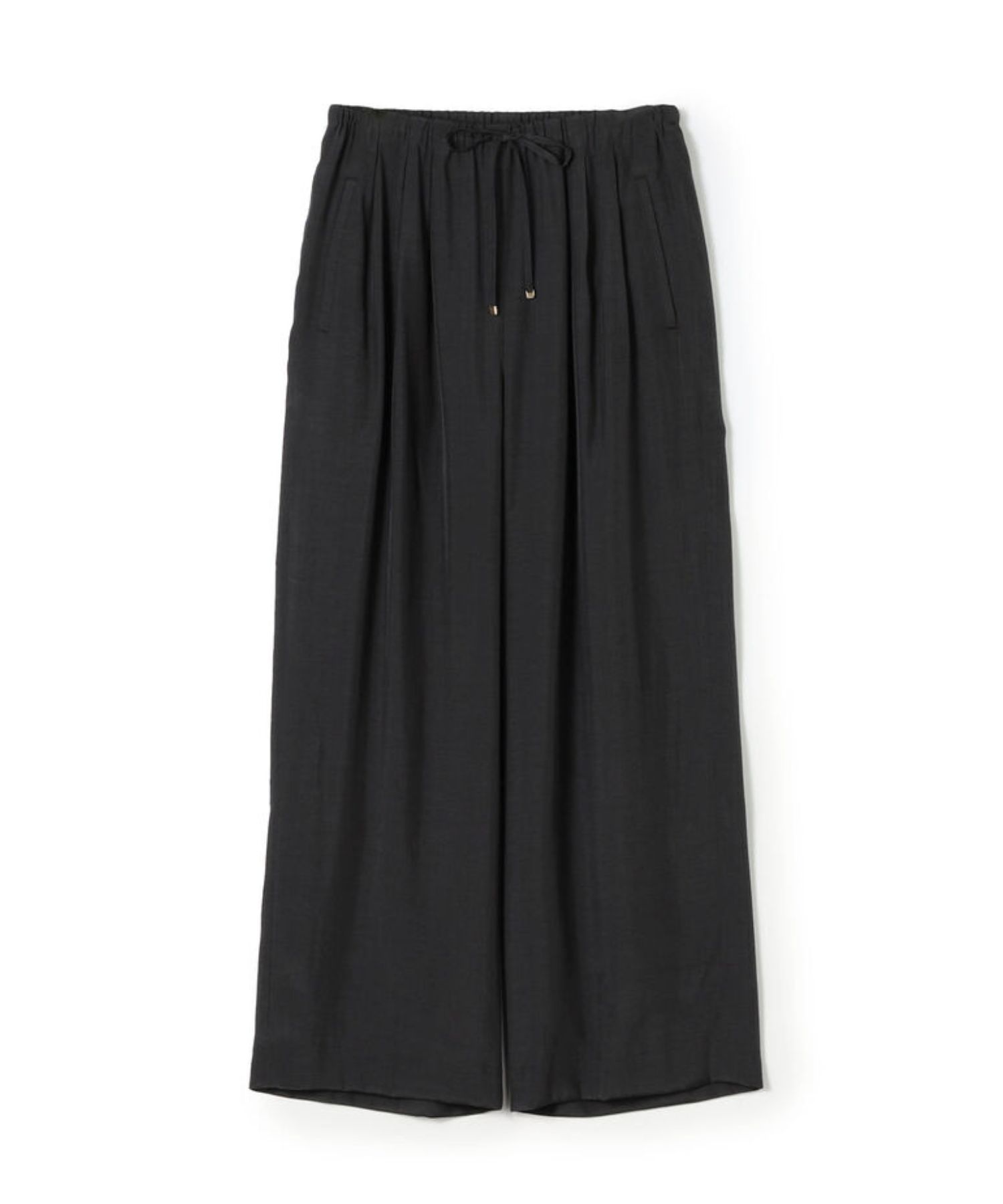 シルキーブロード ドロストワイドパンツ (ダークグレー) ポリエステル / やや薄手 / 裏地有り / 総ゴム / 手洗可 /  11-04-62-04339