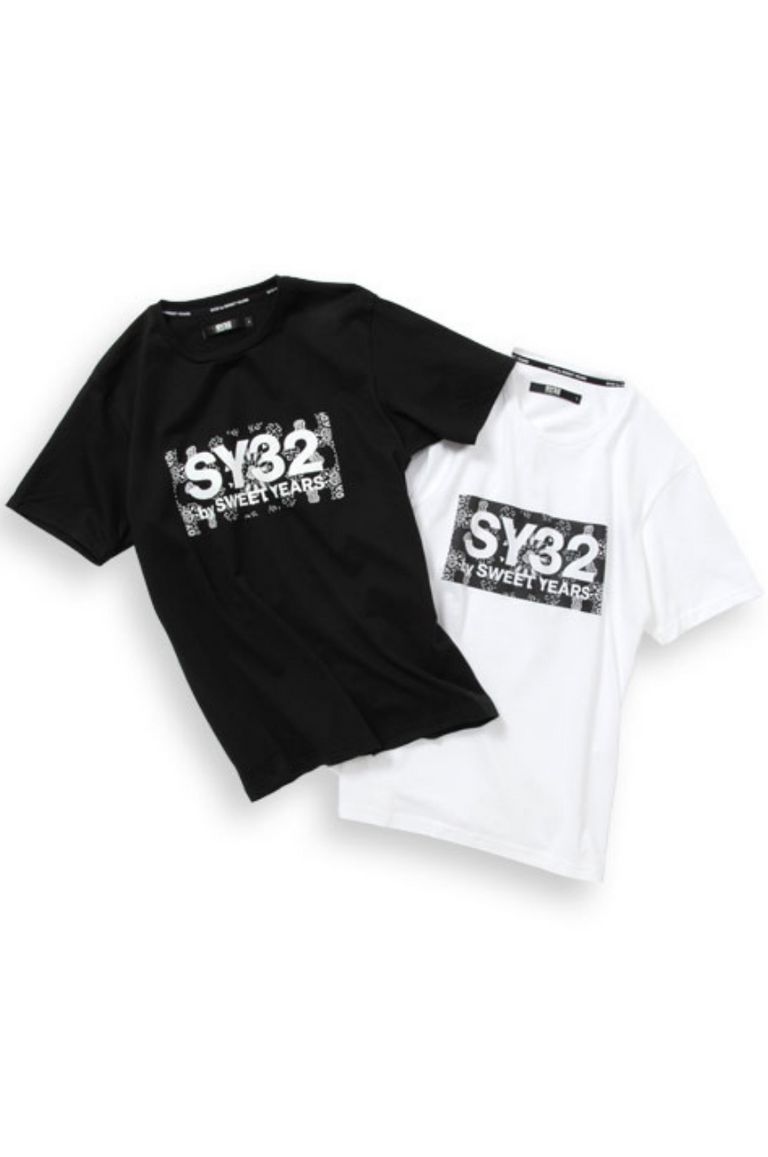 SY32 by SWEET YEARS - PAISLEY BOX LOGO TEE / ペイズリーボックス