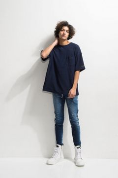 DENIM JERSEY LINE PT DIND/  インンディゴデニムジャージラインパンツ