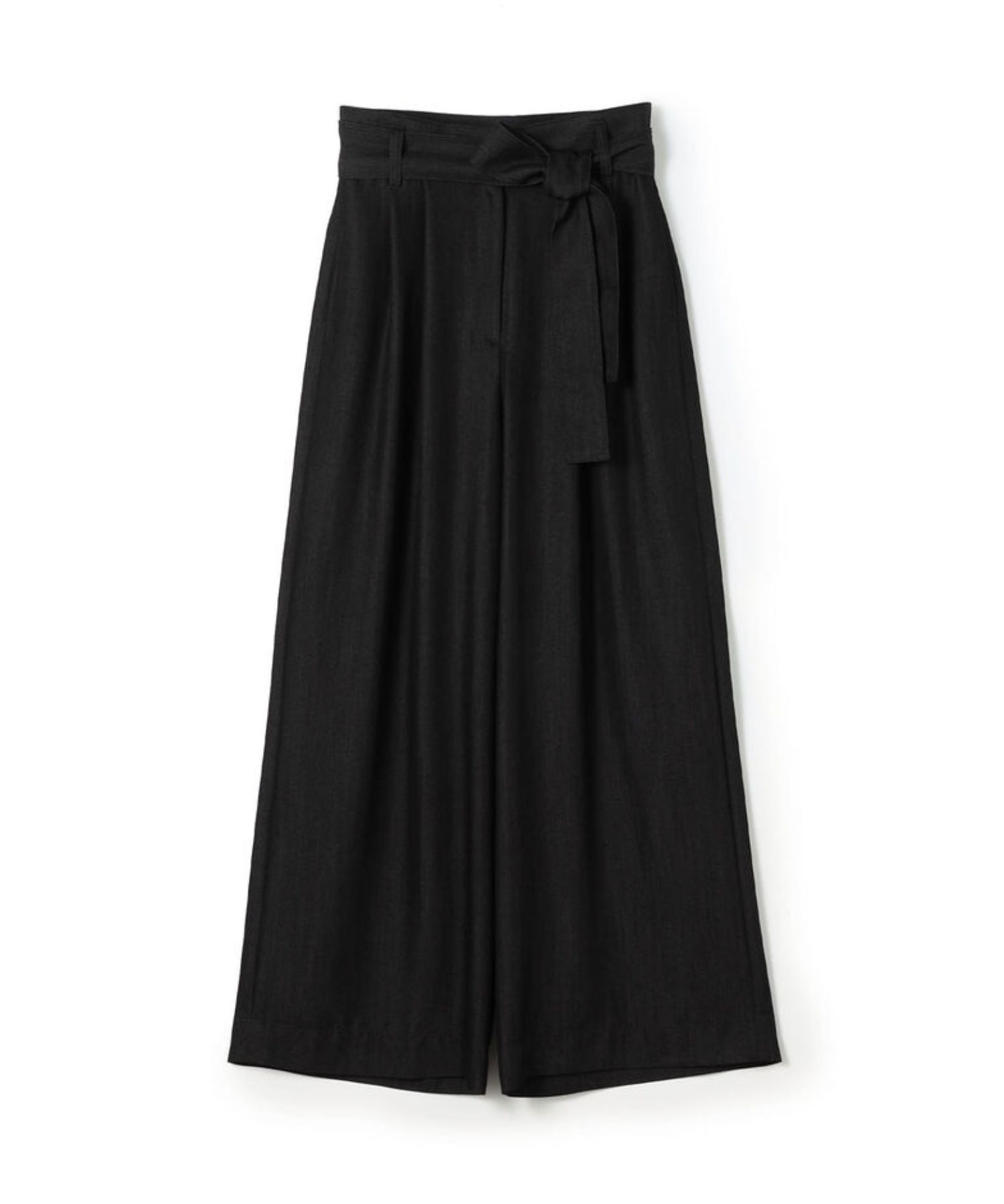 ラスターデニム ダブルタックワイドパンツ (ブラック)レーヨン / 付属ベルト付き /伸縮性無し / 裏無し / 手洗可 / 11-04-62-04235