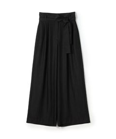 ラスターデニム ダブルタックワイドパンツ (ブラック)レーヨン / 付属ベルト付き /伸縮性無し / 裏無し / 手洗可 / 11-04-62-04235