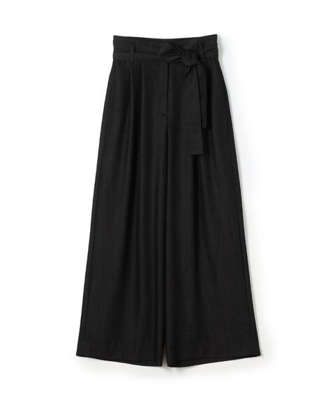 ラスターデニム ダブルタックワイドパンツ (ブラック)レーヨン / 付属ベルト付き /伸縮性無し / 裏無し / 手洗可 / 11-04-62-04235