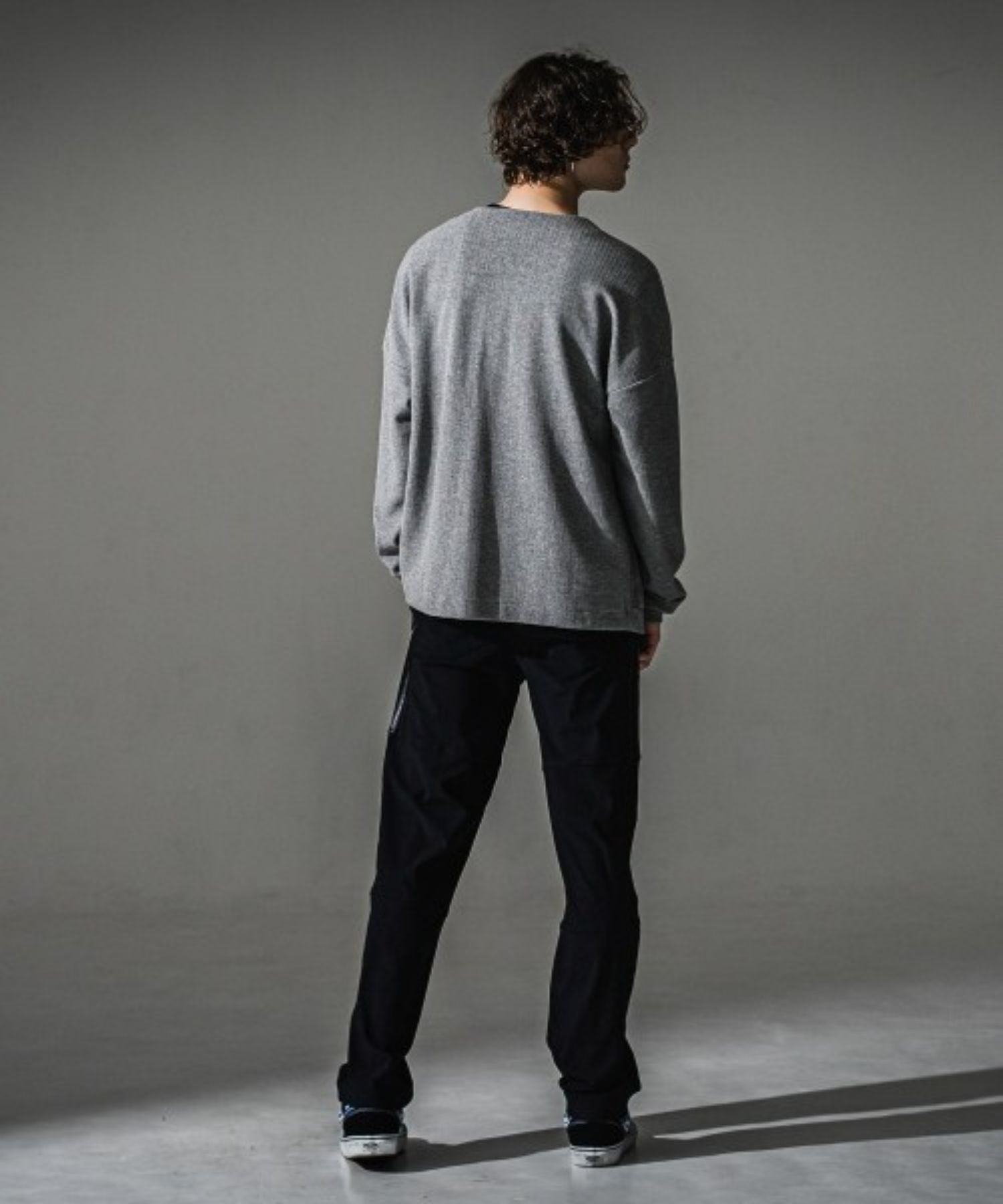 blister knit C/D (GREY) ナイロン /幾何模様 / ストレッチ / パッチポケット / 手洗可 / RC41-C-004