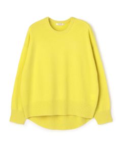 NZ LAMBS クルーネックプルオーバー ( イエロー ) ウール / ドロップショルダー / 後ろ下がり / 伸縮性有り / 12-02-54-02206