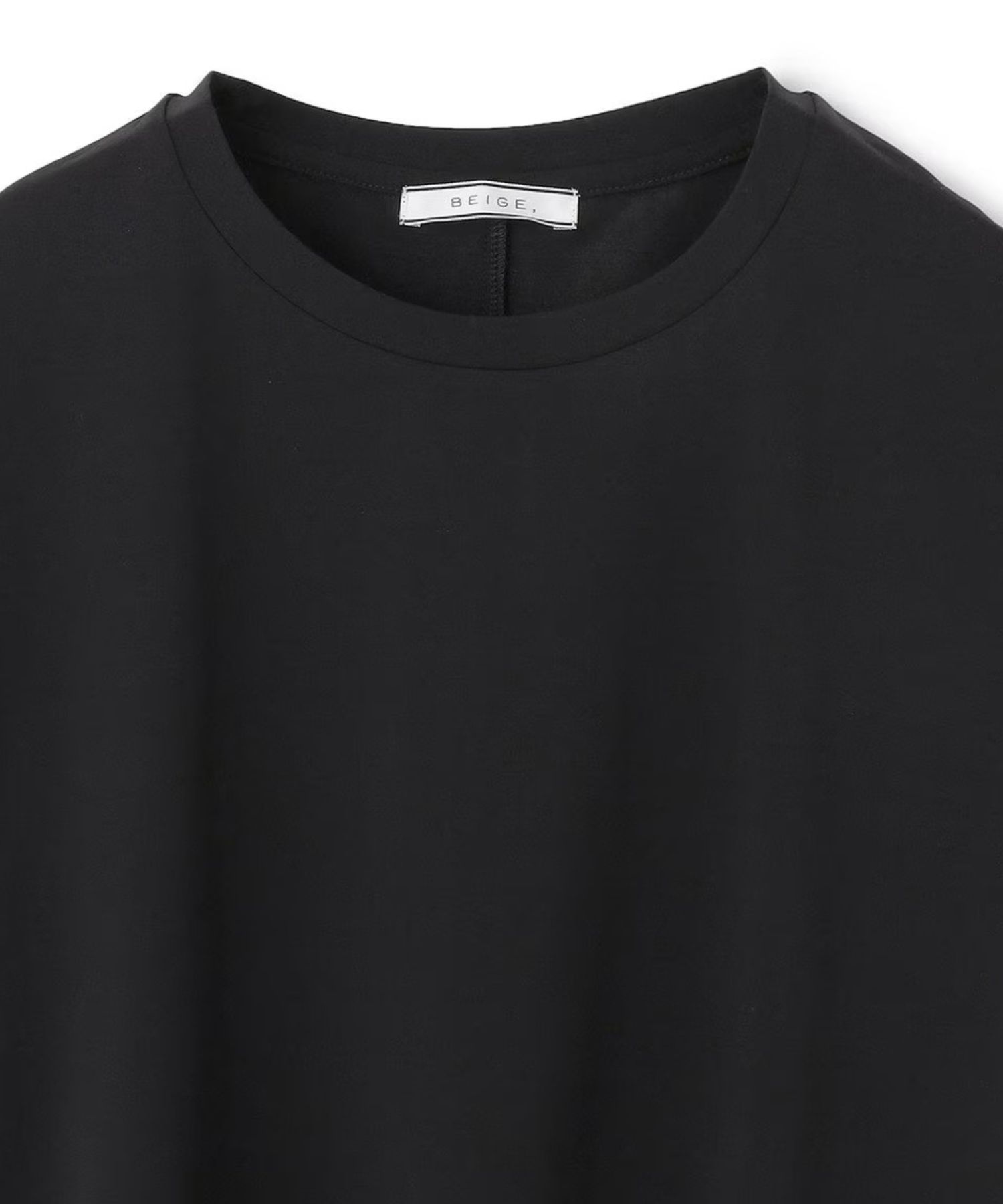 コットンクルーネックTシャツ (Black) コットン / シャツテール / ストレッチ / ウォッシャブル /KKCWGA0002