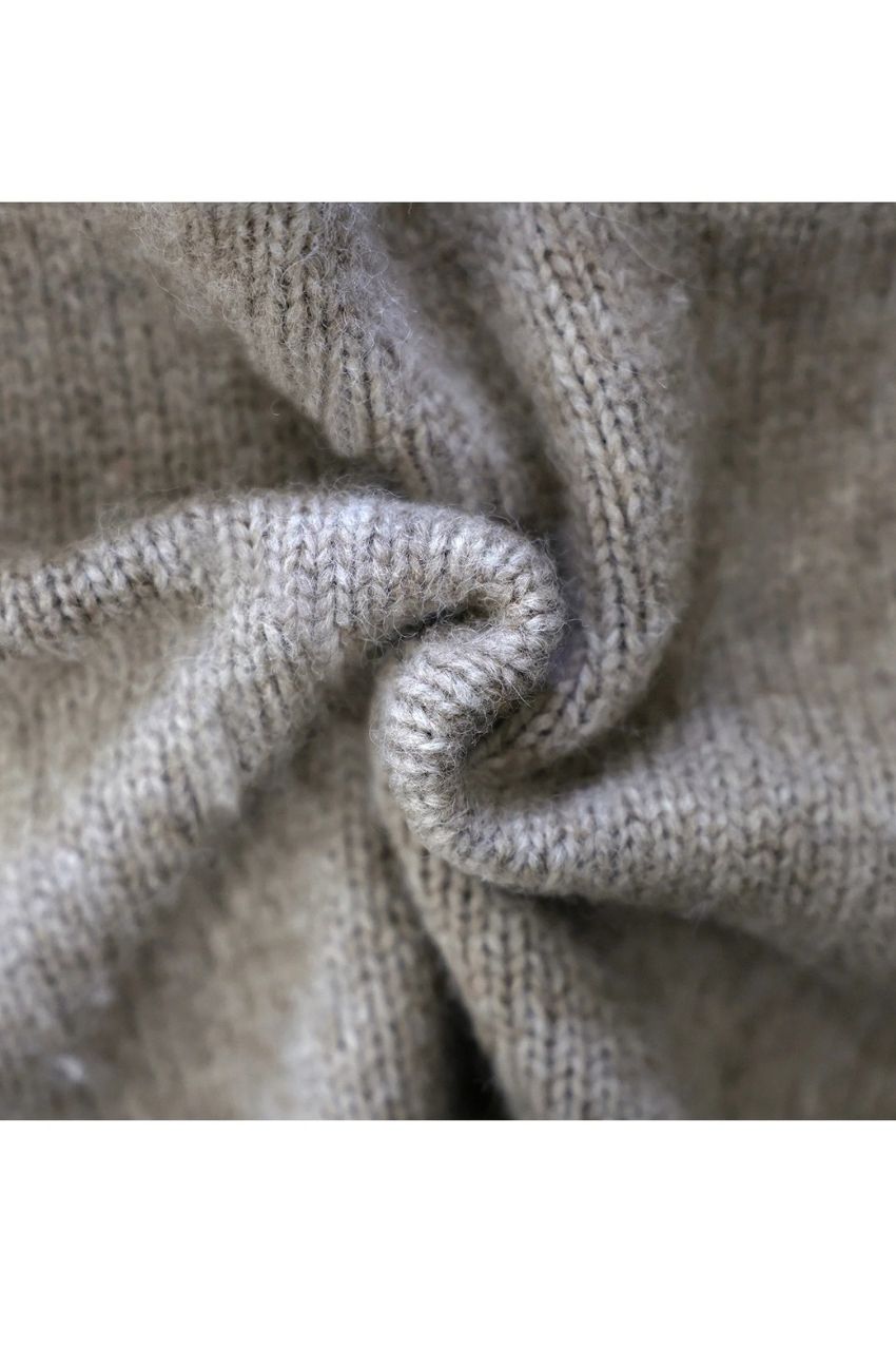 Alpaca wool cardigan  ( BEIGE ) アルパカ / ポケット付き / 静電気防止加工 / ルーズシルエット / CT24319
