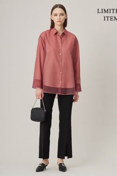 キュプラハイパワーストレッチセミフレアパンツ(ブラック系)キュプラ / ウォッシャブル / スリット入り / PRCYGS0308