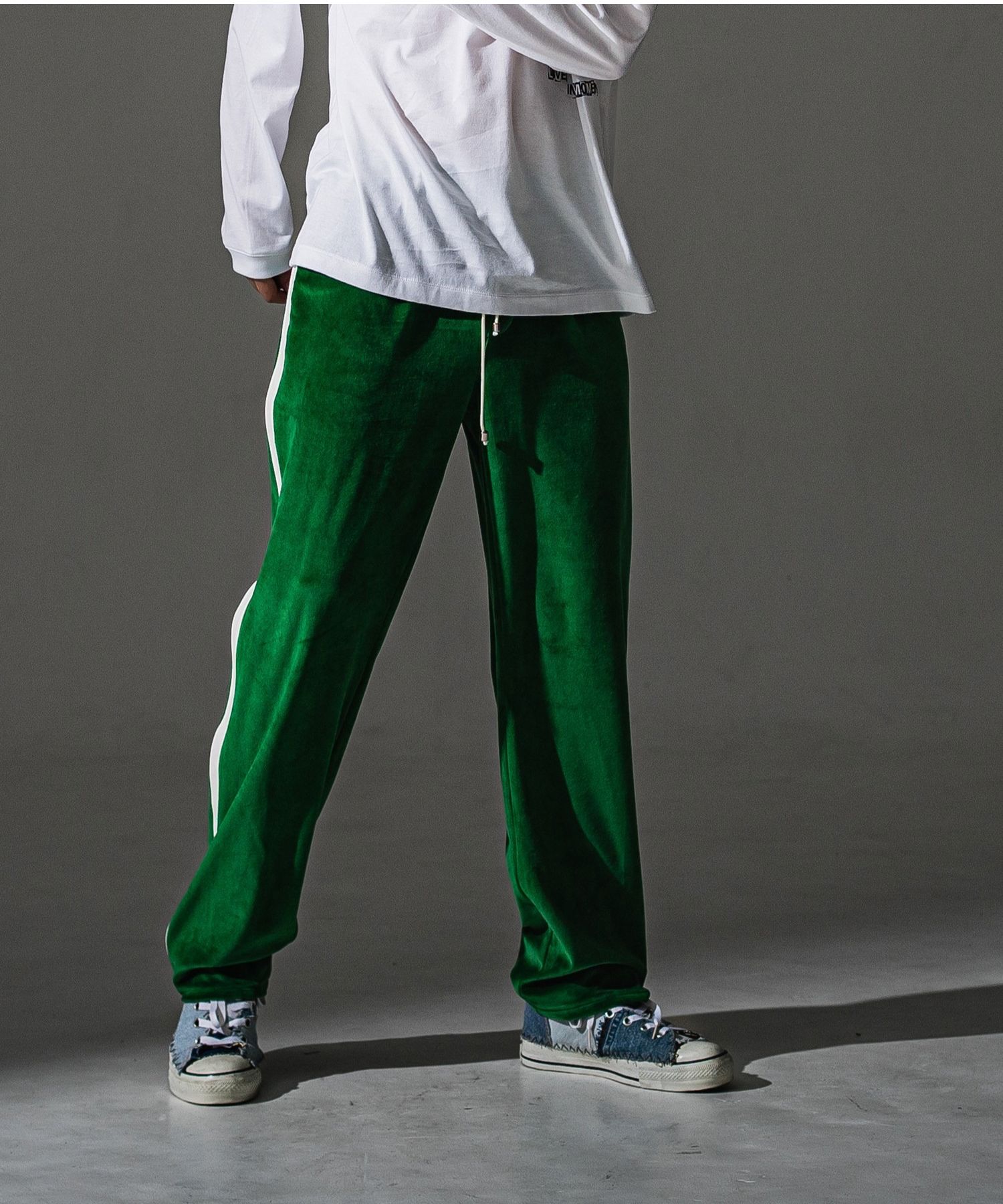 VELOUR SIMIWIDE TUCK PT(GREEN) コットン / ワンタック / セミワイド / エコレザーライン / RC41-ST-044
