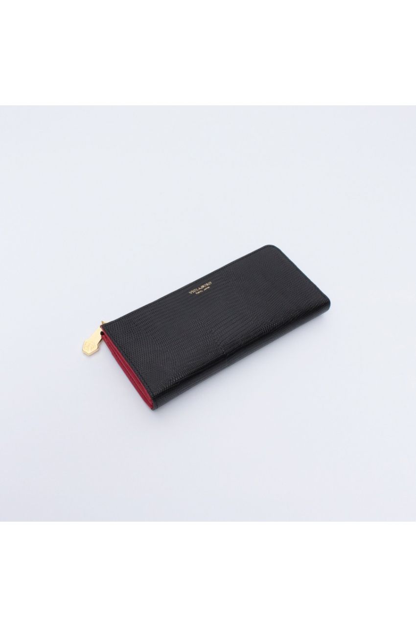 PORTA / ポルタ (Black) / リザード型押しレザー L字型財布 / V-5039