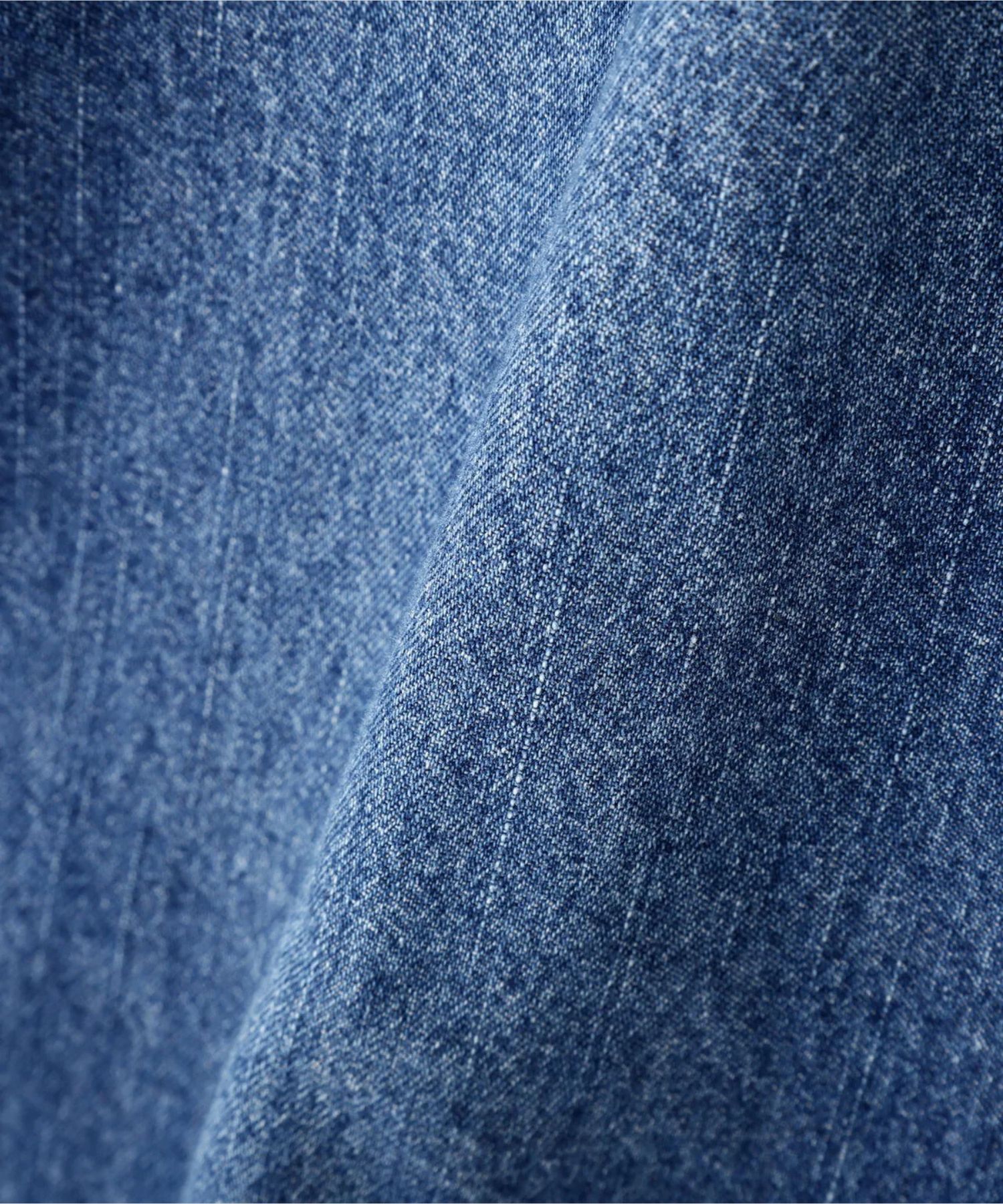 ネックリボンデニムシャツ(インディゴ)コットン100% / ストレッチなし / ボタンあき / 取り外しボウタイ付き / 胸ポケット×1 / 0316110108