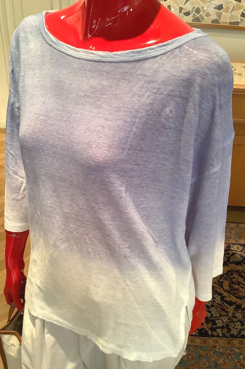 LINEN  JERSEY SPRAY PRINT OVER SIZE PULLOVER / リネンジャージースプレープリント オーバーサイズドプルオーバー