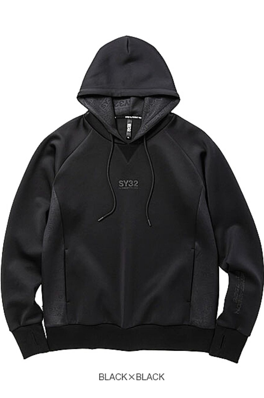 SY32 by SWEET YEARS - DOUBLE KNIT EMBOSS LOGO P/O HOODIE