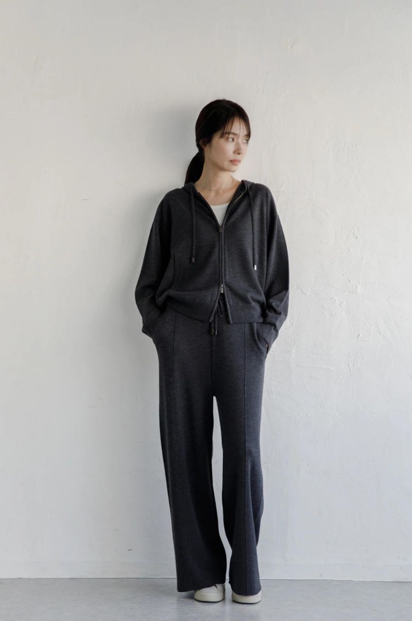 Rws wool pants (C.GREY) ウール  / スムース編み/静電気防止加工 / 手洗い可 / センタープレス風 / CT24333