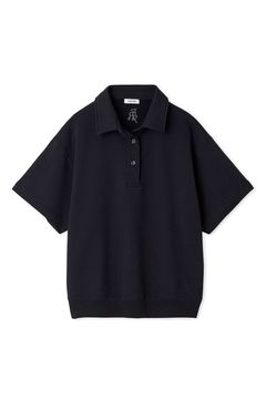 ハーフスリーブポロTシャツ (ネイビー ) コットン / ミニ裏毛 / オーバーサイズ / 手洗い可 / WCT252120