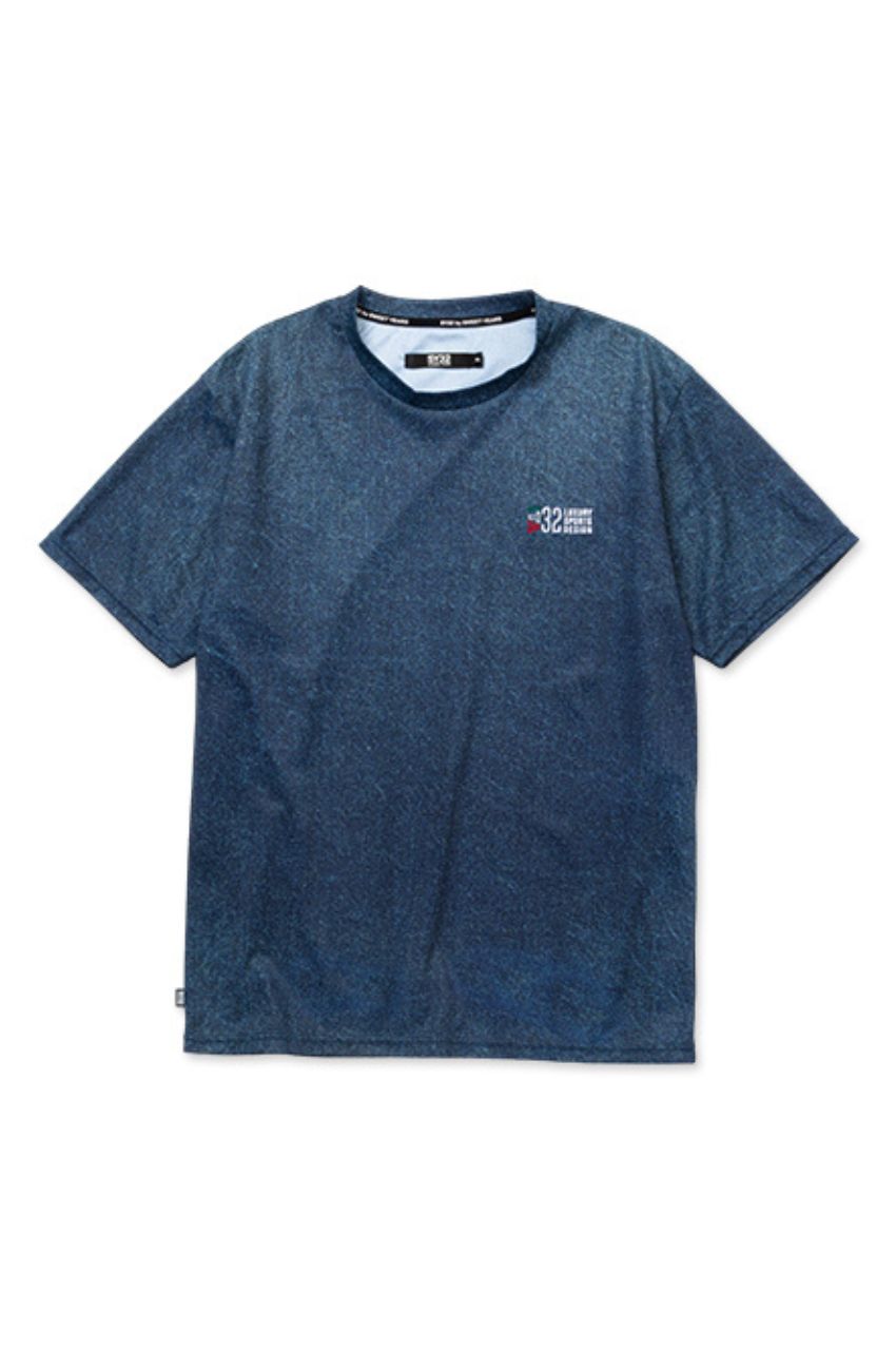 フェイクデニムTシャツ(デニム) ポリエステル / クルーネック / ウォッシャブル