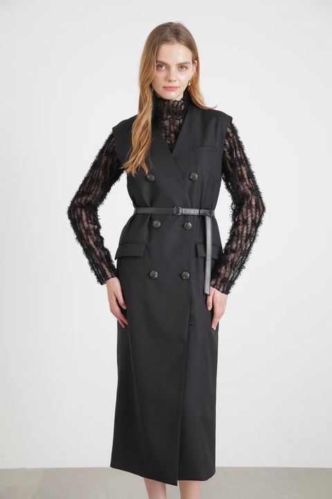 plage ハウンドトゥース double button コート ハウンドトゥース