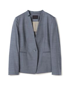 シャイニーシャーク キザミカラージャケット ( グレーブルー) ウール  / 裏地あり（背抜き) / ツヤあり / 13-07-42-07354