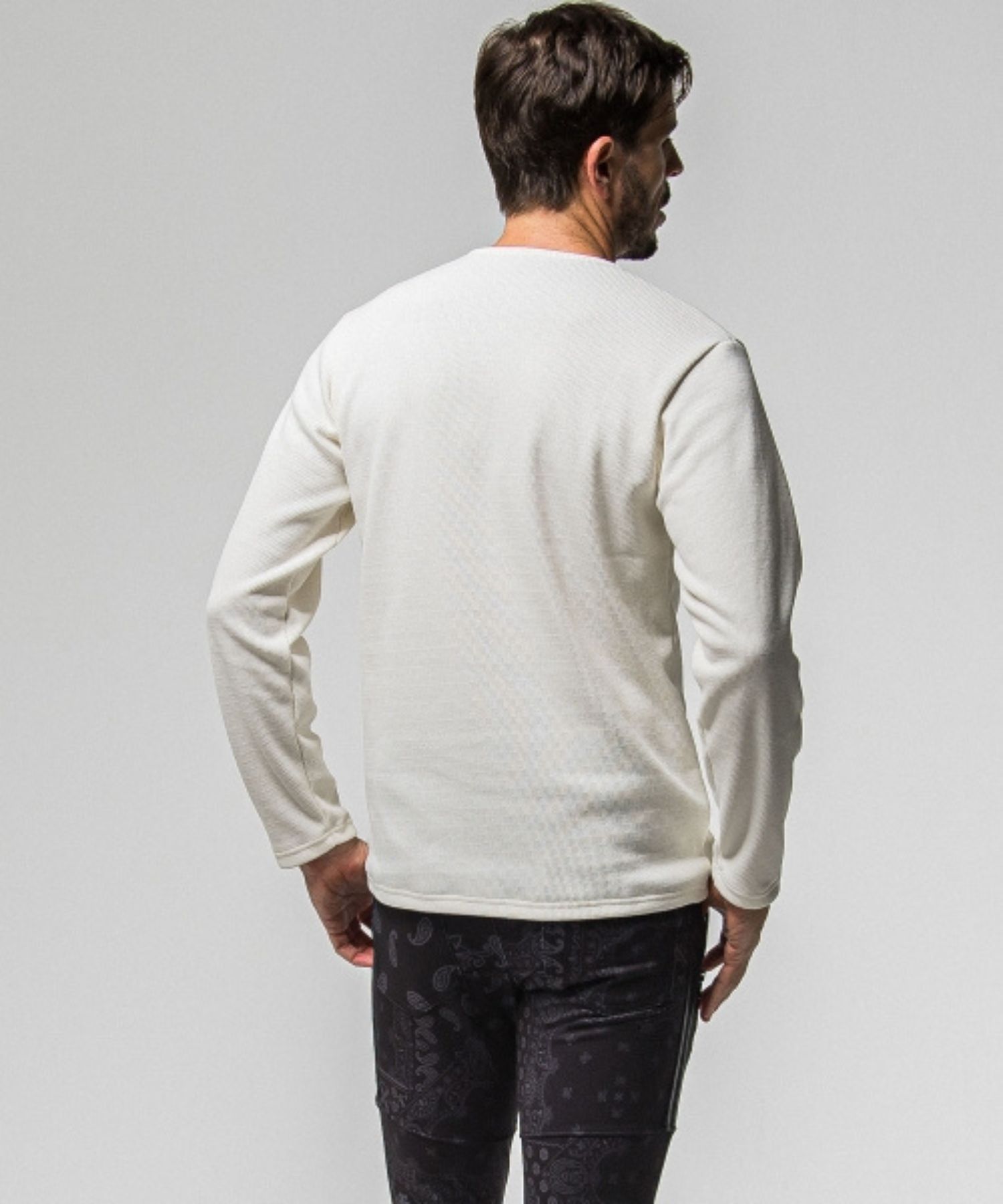 velours fleece thermal HENRY (WHITE ) ポリエステル / 裏起毛 / コンチョボタン / 暖かい / RC38-C-003