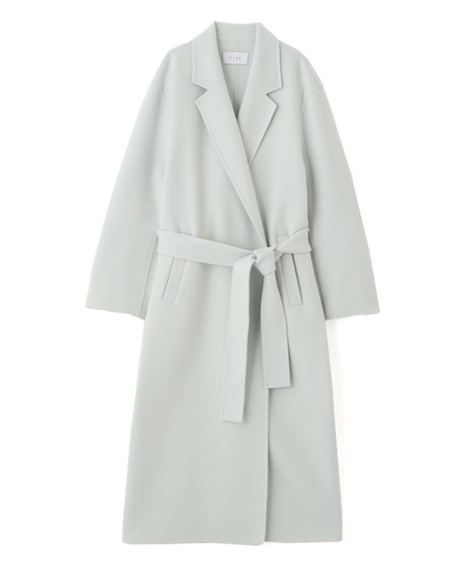 メルトンロングリバーコート (LIGHT BLUE  ) 毛 / 共地ベルト付 / オーバーサイズ / 軽量 / 1225600088