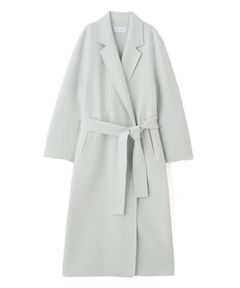 メルトンロングリバーコート (LIGHT BLUE  ) 毛 / 共地ベルト付 / オーバーサイズ / 軽量 / 1225600088