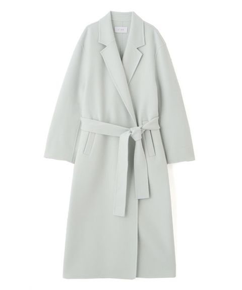 メルトンロングリバーコート (LIGHT BLUE  ) 毛 / 共地ベルト付 / オーバーサイズ / 軽量 / 1225600088